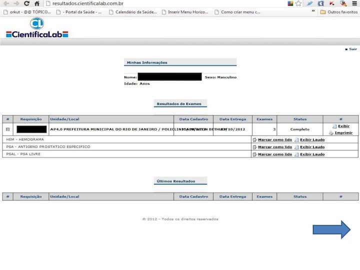 resultado de exame Cientificalab