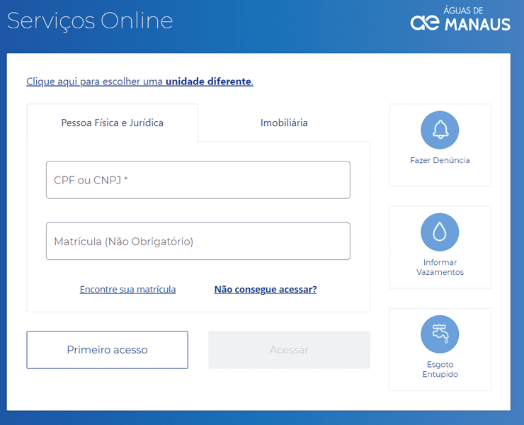 Águas de Manaus 2° Via de Conta
